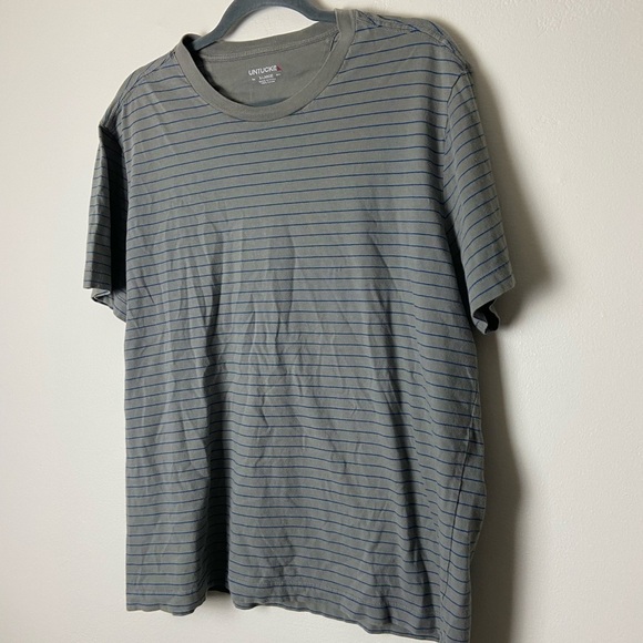 UNTUCKIT • Men’s Cotton Grey Striped Short Sleeve Shirt Size XL - Picture 3 of 6